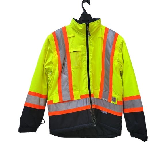 Work King Men's S42611 High Visibility 5-in-1 Safety System Jacket / Parka L &XL - Picture 6 of 11